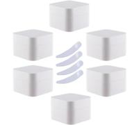 SDGBCXD, Paquete de 6 tarros Cuadrados de plástico Azul for Crema, Botes cosméticos con Revestimiento Interior, recipientes for bálsamo Labial y loción, 30ml ，Tarros Cosméticos(Bianco,5ml)