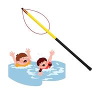 SDGBCXD Piscina, Pértiga telescópica de enseñanza con Mango Antideslizante, Gancho de Seguridad for Piscinas for Rescate de Emergencia, for víctimas de ahogamiento(450cm/14.8ft 3 Section)