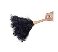 SDGBCXD Plumero, Plumeros de Plumas de Avestruz de 16 Pulgadas de Calidad China con Mango de Madera for Limpiar Muebles.(Black Height 40 Cm)