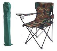 SDGBCXD Silla Plegable para Exterior, Silla de Camping Plegable al Aire Libre Pesca con Bolsa for Botella Agua(Camo)