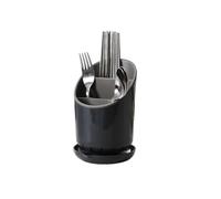 sdgERYEeg portautensilios, Porta Cuchillos, Almacenamiento de Cocina, Tubo for Palillos con Placa Drenaje, Soporte for vajilla(Black)