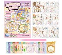 Sdhgerh 20 pegatinas 3D para casa, libro de manualidades, miniatura, libro | 20 escenas únicas, con 1 pinzas, pegatinas de alivio del estrés, terapia de bricolaje, juego de pegatinas para casa