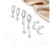 Sdhgerh Juego de 3 pares de aretes de aro pequeños chapados en oro de 14 quilates para mujer, delicados aretes de cartílago para orejas perforadas para Navidad, cumpleaños, día de la madre, regalos de