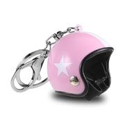 sdhiiolp Llavero De Casco De Motocicleta Retro Estrella Llavero Con Cierre Funcional Permiso De Conducir Coche Aprobado Regalo Moto Regalos Aniversario Para Hombres Mujeres Mejor Amiga, Rosa