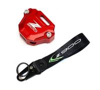 SDHKHAS para Motocicleta, Carcasa Llave, Funda Protectora Para Z900 Z900SE 2017-2023 Accesorios De La Motocicleta CNC Clave Cubierta Caso Shell Y Bordado Insignia Llavero(KKCR Red)