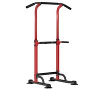 SDHYL Power Tower - Estación de dominadas, altura ajustable, para entrenamiento abdominal, para principiantes y profesionales, color rojo y negro