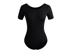 SDIUAKBV Ballet Adulto Mallot de Danza Maillot de Baile básico for Mujer, de Nailon, Manga Corta, for Adultos, Ropa de Ballet Suave(Black,M)