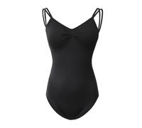 SDIUAKBV Ballet Adulto Mallot de Danza Maillot de Ballet con Tirantes Finos for Mujer, Maillot de Bailarina, Camisola, Maillot de Ballet, Maillot de Baile Sexy Negro for Adultos(Black,M)