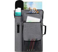 SDIUAKBV Bolsa Portafolio de Arte Portafolio de Arte 45 x 61 cm con Mochila y Bolso Mano, tamaño Mediano Se Utiliza para almacenar Obras(Grey)