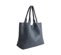 SDIUAKBV Bolsos de Cuero Tejido Bolso de mujer nailon tejido a mano, estilo bandolera, con sisa, informal, versátil, una sola correa Para viajar(DEEP BLUE)