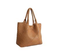 SDIUAKBV Bolsos de Cuero Tejido Bolso de mujer nailon tejido a mano, estilo bandolera, con sisa, informal, versátil, una sola correa Para viajar(Brown)