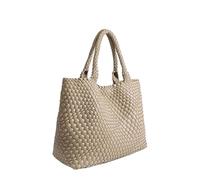 SDIUAKBV Bolsos de Cuero Tejido Bolso de mujer nailon tejido a mano, estilo bandolera, con sisa, informal, versátil, una sola correa Para viajar(APRICOT)