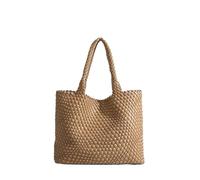SDIUAKBV Bolsos de Cuero Tejido Bolso de mujer nailon tejido a mano, estilo bandolera, con sisa, informal, versátil, una sola correa Para viajar(Khaki)
