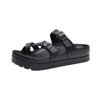 SDIUAKBV Chanclas Mujer Chanclas de plataforma for mujer, sandalias con plantilla EVA y hebilla ajustable, for playa(Black A,36(22.5cm))