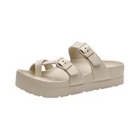 SDIUAKBV Chanclas Mujer Chanclas de plataforma for mujer, sandalias con plantilla EVA y hebilla ajustable, for playa(Khaki A,37(23cm))