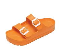 SDIUAKBV Chanclas Mujer Chanclas de plataforma for mujer, sandalias con plantilla EVA y hebilla ajustable, for playa(Orange B,41(25cm))