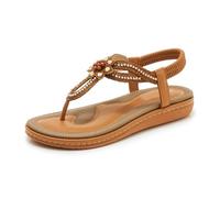 SDIUAKBV Chanclas Mujer Rhinestone Flower Sandals Elastic Back Strap Slip On Flip Flops Comfortable Open Toe Casual Summer Beach Walking Shoes Para el verano