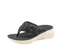 SDIUAKBV Chanclas Mujer Women Ruched Thong Flip Flops For Thick Platform Wedge Heel Comfortable Slip On Open Toe Non Beach Walking Shoes Para el verano
