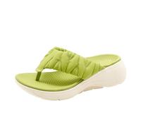 SDIUAKBV Chanclas Mujer Women Ruched Thong Flip Flops For Thick Platform Wedge Heel Comfortable Slip On Open Toe Non Beach Walking Shoes Para el verano