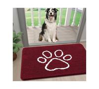 SDIUAKBV Felpudo de Entrada Felpudo For Patas De Perro Sucias Chenilla Ultraabsorbente con Diseño Huella, Antideslizante, Secado Rápido Y Lavable Entrada(Color-01,76x121cm)