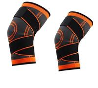 SDIUAKBV Manga de Compresión para Pierna Rodilleras deportivas presurizadas, rodillera elástica, soporte for Fitness, baloncesto, voleibol, Protector, 2 uds Para los deportes(2PCS Orange,L)