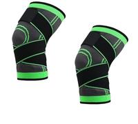 SDIUAKBV Manga de Compresión para Pierna Rodilleras deportivas presurizadas, rodillera elástica, soporte for Fitness, baloncesto, voleibol, Protector, 2 uds Para los deportes(2PCS Green,M)