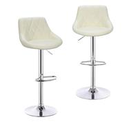 SDIUAKBV Taburete de Bar Sillas de Bar 2 unids/Set Taburete Giratorio Terciopelo/Cuero Altura Ajustable elevación Alta con reposapiés for el hogar(Color 01 Leather)