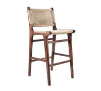 SDIUAKBV Taburete de Bar Taburete de Bar Cuerda cáñamo Madera Maciza, cafetería, Restaurante, Base Alta, Silla Ocio, sillas con Respaldo for el hogar(Color 02 65cmHIgh)