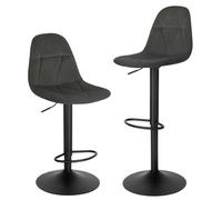SDIUAKBV Taburete de Bar Taburetes de Bar 2 unids/Set Taburete mostrador Ajustable en Altura Silla giratoria 360 ° Bistro con Respaldo(Dark Grey)