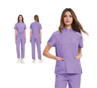 SDIUAKBV Uniforme Enfermera Conjunto de exfoliación for quirófano, Uniforme médico, Ropa Trabajo for Hospital Mascotas, Traje Enfermera for clínica Dental para Mujeres(Color 8,M)