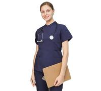 SDIUAKBV Uniforme Enfermera Conjunto de Uniformes médicos Tradicionales for Enfermera, Ropa Trabajo Dental for Hombres y Mujeres, Traje Exfoliante médico Popelina para Mujeres(Color 23,XXL)
