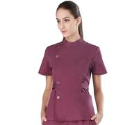 SDIUAKBV Uniforme Enfermera Conjunto de Uniformes médicos Tradicionales for Enfermera, Ropa Trabajo Dental for Hombres y Mujeres, Traje Exfoliante médico Popelina para Mujeres(Color 2,L)