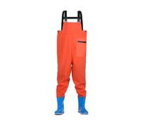 SDIUAKBV Vadeadores Botas de Agua for niños con Botas, Pantalones de Lluvia de Cuerpo Completo for jóvenes y Adolescentes, Botas de Pesca, Pantalones Impermeables(Orange 30-31)