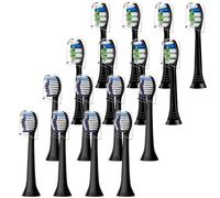 Sdiveson Cabezales de repuesto compatibles con cepillo de dientes eléctrico Philips Sonicare, juego de 8 cabezales de blanqueamiento y 8 cabezales de cepillo Precision Clean, color negro