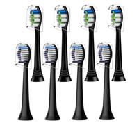 Sdiveson Cabezales de repuesto compatibles con cepillo de dientes eléctrico Philips Sonicare, juego de 4 cabezales de limpieza blanqueadora + 4 cabezales de cepillo Precision Clean. Negro