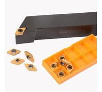 SDJCR2525M11 Portaherramientas CNC con insertos indexables DCMT11T304 UE6020 y llave T15 para mecanizado de taller