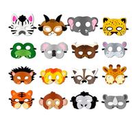 Sdjuifsd 12 Piezas Máscaras Infantiles, Máscara de Animales, Máscara de Cumpleaños, Máscaras de Fieltro, Artículos para Fiestas, para Fiesta Selva, Fiestas de Cumpleaños Infantil, Halloween