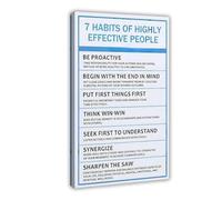 SDKAHKZO 7 Habits Of Highly Effective People - Lienzo decorativo para pared, póster e impresiones estéticas para habitación, dormitorio, oficina, decoración de 12 x 18 pulgadas (30 x 45 cm)