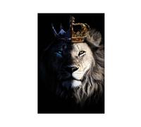 SDKAHKZO Diseño artístico del Rey León, póster de animales, 2 lienzos para decoración de pared, hogar, bar, restaurante, garaje, cafetería, logotipo, regalo, 20 x 30 pulgadas (50 x 75 cm)