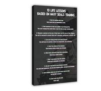 SDKAHKZO Póster moderno de Almirante William H McRaven My 10 Life Lessons para pared, pinturas para sala de estar, dormitorio, decoración de 50 x 75 cm