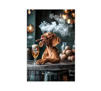 SDKAHKZO Ruff Day - Póster vintage con diseño de perro divertido para decoración de pared de bar, póster retro de cerveza para hombre, perros cueva, lienzo, decoración de pared, pósteres para el hogar