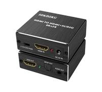 SDKDZKG 4K x 2K HDMI Audio Extractor Splitter, HDMI a HDMI Audio y Óptico TOSLINK SPDIF Audio Adaptador Conversor con 3.5mm Estéreo Audio Adaptador Divisor, Negro SDK-A78