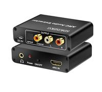 SDKDZKG Extractor de audio HDMI ARC, adaptador divisor convertidor HDMI ARC con óptico digital TOSLINK SPDIF coaxial y analógico de 3.5 mm L/R audio estéreo para amplificador HDTV altavoz de barra de