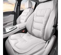 SDKFJ Cojín de Asiento de Coche para Ford Bronco (2021-2026) Almohadilla de Cuero napa Premium Respaldo Acolchado Transpirable diseño ergonómico con Soporte Lumbar Antideslizante para SUV,Blanco