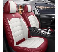 SDKFJ Funda de Asiento Delantero para Alfa Romeo Giulia Cuero PU Transpirable,Antideslizante,Protector Universal,Compatible airbags Laterales,Confort y protección Total(Blanco/Rojo)