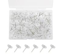 SDKZBFC 100 Piezas de chinchetas Transparentes,Chinchetas de plástico Transparente Lindo Chinchetas Boletín Chinchetas para Cork Board Flat Top Photo Wall Chinchetas