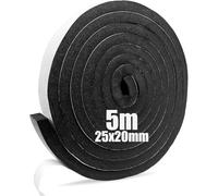 SDLDEER Cinta de Espuma, Adhesiva Burlete Ventana y Burlete Puerta, Burletes para Puertas Sellado, Anticolisión, Aislamiento Acústico 25 mm×20 mm×5m