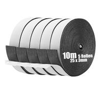 SDLDEER Cinta de Espuma, Tira de Espuma Autoadhesiva 25mm(A) X 3mm(G) X 10m(L) Tira Selladora de Puerta Burlete, Burlete Excluyente de Corrientes para Ventanas y Puertas, Anticolisión, Resistente a la