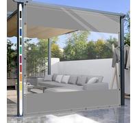 SDLLG Cortinas de Exterior con Ojales, Lona de PVC Transparente, Lona de jardín, Lona Gruesa de 0,5 mm, para terrazas, jardín, balcón, Exterior, Garaje, 2 x 3,6 m (Alto x Largo) Gris