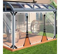 SDLLG Cortinas de invierno para exteriores, resistentes a la intemperie, personalizables, 0,5 mm, para jardín, balcón, exterior, garaje, terraza, cubierta de 2 x 7,8 m (alto x largo) con 2 cremalleras